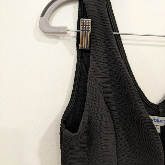 Black V-Neck Dress Medium M Midi Length Bailey Blue - Picture 5 of 9